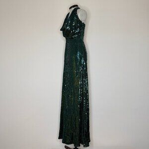Halston Tova Sequin Cowl Neck Gown